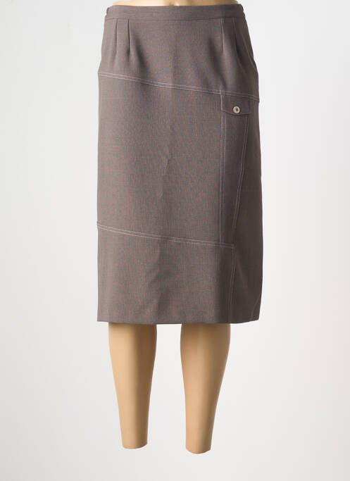 Jupe mi-longue coupe droite gris GEVANA femme