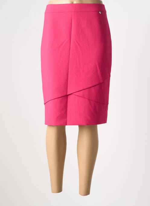 Jupe mi-longue coupe droite rose GERBER femme