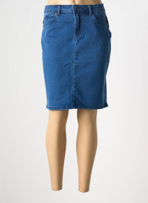 Jupe mi-longue coupe droite bleu JENSEN femme