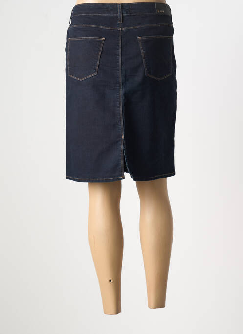 Jupe mi-longue coupe droite bleu KANOPE femme