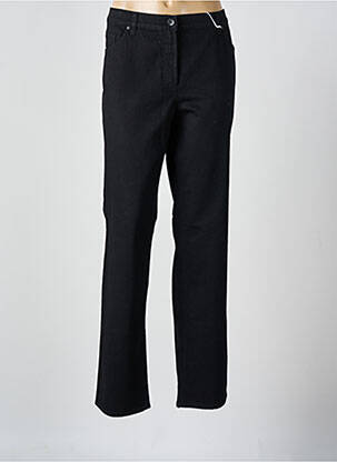 Pantalon droit fermeture zippée sous rabat boutonné noir GERRY WEBER femme