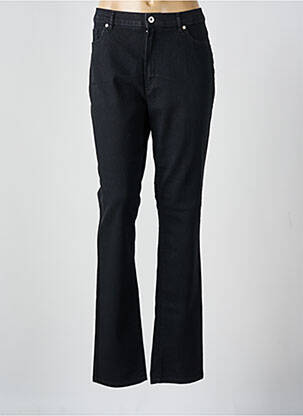 Pantalon droit fermeture zippée sous rabat boutonné noir CHRISTINE LAURE femme