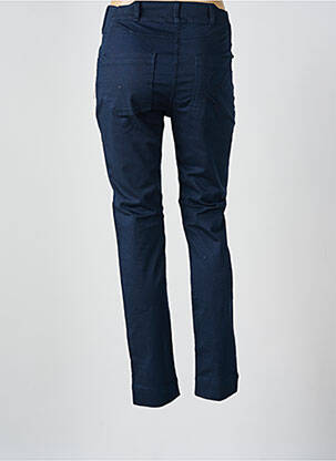 Pantalon slim fermeture zippée sous rabat boutonné bleu DELAHAYE homme