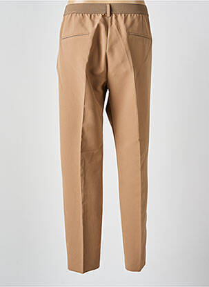 Pantalon droit fermeture zippée sous rabat boutonné beige SIGNE NATURE femme