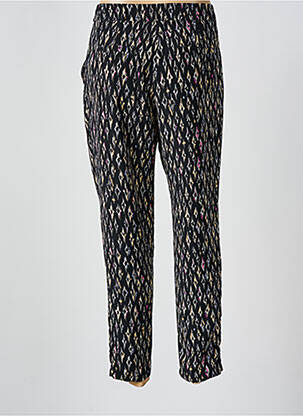 Pantalon 7/8 fermeture zippée sous rabat avec crochet noir MOLLY BRACKEN femme