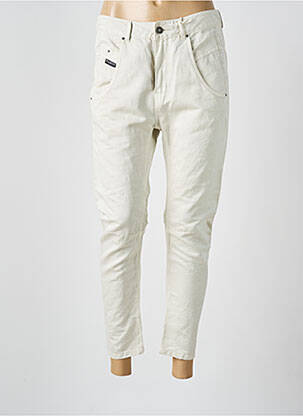 Pantalon 7/8 fermeture zippée sous rabat boutonné beige DIESEL femme