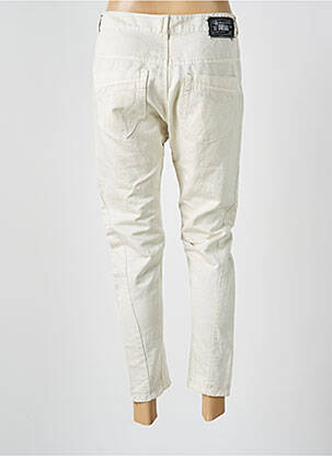 Pantalon 7/8 fermeture zippée sous rabat boutonné beige DIESEL femme