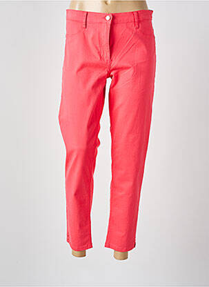 Pantalon 7/8 fermeture zippée sous rabat boutonné rose BETTY BARCLAY femme