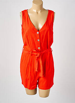 Combishort fermeture boutonnée sur le devant fines bretelles orange VERO MODA femme