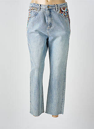 Jeans coupe droite bleu DESIGUAL femme