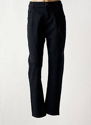 Jeans coupe slim stretch taille normale noir POMME ROUGE femme
