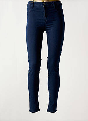 Jeans skinny tissage brut taille haute bleu SCHOOL RAG femme