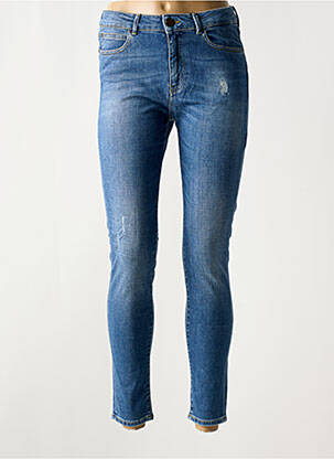 Jeans skinny effet usé délavé taille haute bleu RED LEGEND femme