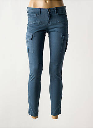 Pantalon cargo tissage popeline taille basse bleu CIMARRON femme