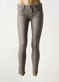 Jeans skinny stretch taille basse marron REIKO femme