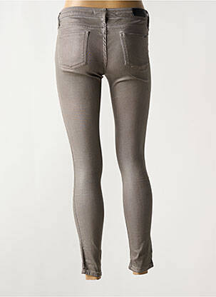 Jeans skinny stretch taille basse marron REIKO femme