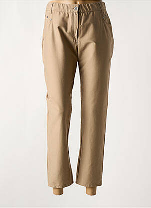 Pantalon 7/8 tissage popeline taille normale marron MERI & ESCA femme