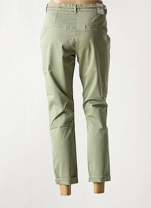 Pantalon chino tissage popeline taille normale vert KANOPE femme