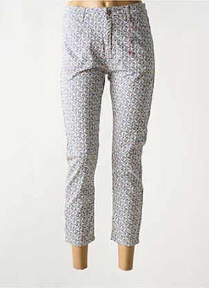 Pantalon 7/8 taille à pinces taille normale bleu KANOPE femme