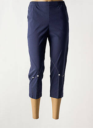 Pantacourt taille élastique taille normale bleu GEVANA femme