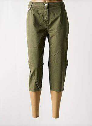Pantacourt tissage popeline taille normale vert GRIFFON femme