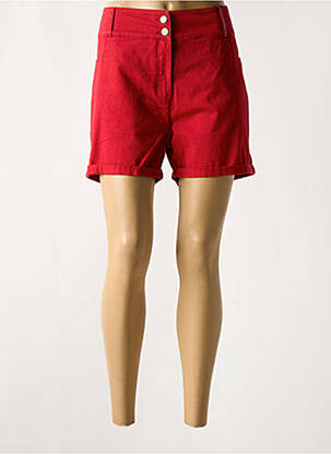 Short tissage denim taille normale rouge DELAHAYE femme