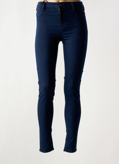 Jeans skinny tissage brut taille haute bleu SCHOOL RAG femme