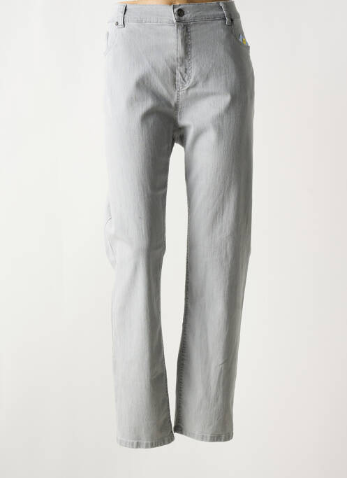 Jeans coupe droite stretch taille normale gris ANNA MONTANA femme