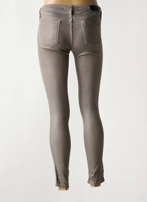 Jeans skinny stretch taille basse marron REIKO femme