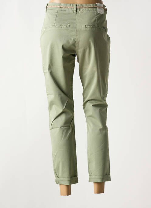 Pantalon chino tissage popeline taille normale vert KANOPE femme