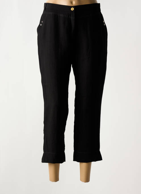 Pantalon 7/8 taille à pinces taille normale noir CHRISTINE LAURE femme