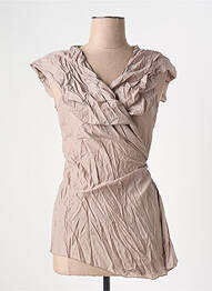 Top manches courtes manches courtes marron ARELINE femme