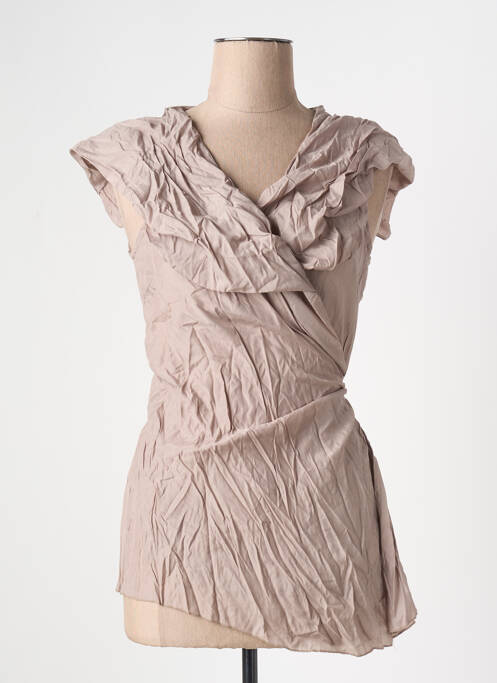 Top manches courtes manches courtes marron ARELINE femme