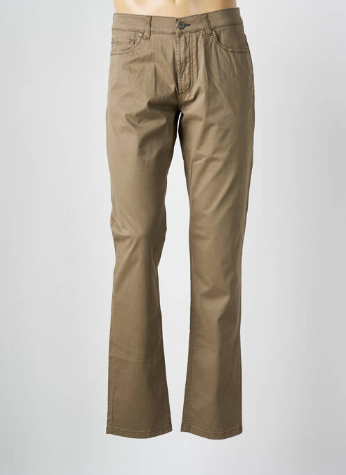 Pantalon slim tissage popeline taille normale marron TERRITOIRE D'HOMME homme