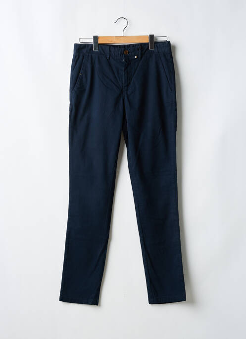 Pantalon chino tissage popeline taille normale bleu TERRITOIRE D'HOMME homme