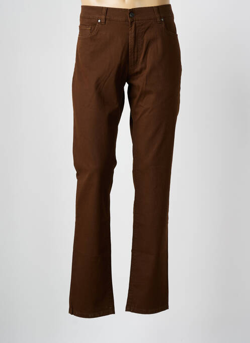 Jeans coupe slim marron TERRITOIRE D'HOMME pour homme