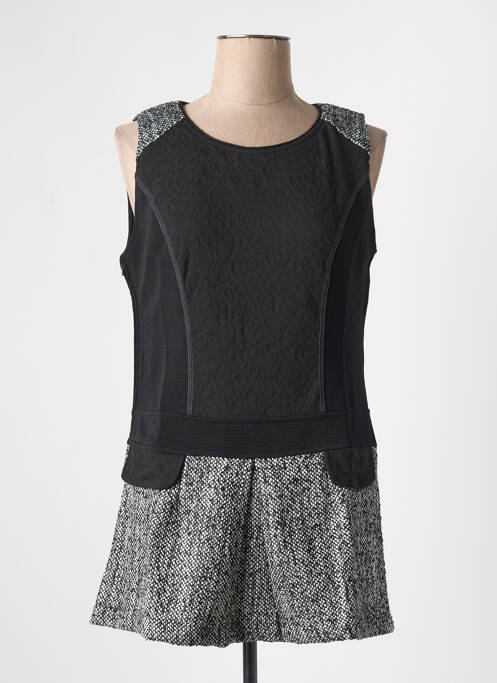 Robe courte sans manche sans manche noir ARELINE femme