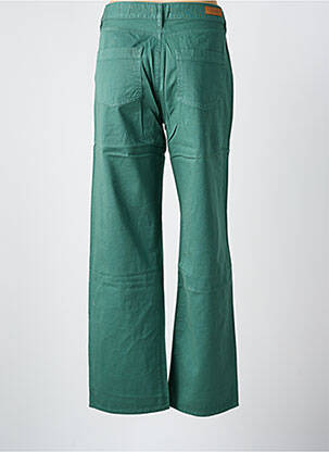 Pantalon droit fermeture zippée sous rabat boutonné vert HAPPY femme
