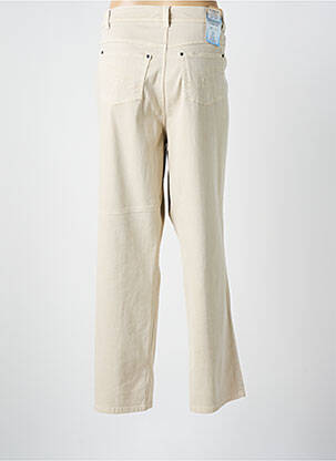 Pantalon droit fermeture zippée sous rabat boutonné beige ANNA MONTANA femme