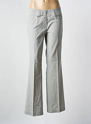 Pantalon flare fermeture zippée sous rabat boutonné gris VERO MODA femme
