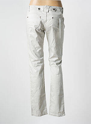 Pantalon droit fermeture zippée sous rabat boutonné gris KELLY BELL femme