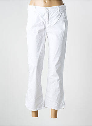 Pantalon 7/8 fermeture zippée sous rabat boutonné blanc HAPPY femme
