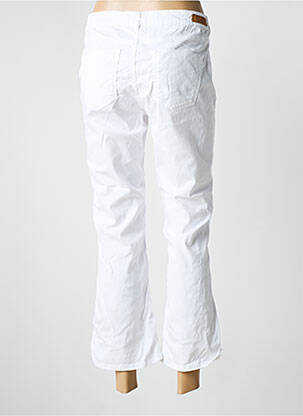 Pantalon 7/8 fermeture zippée sous rabat boutonné blanc HAPPY femme