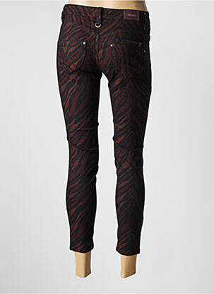 Pantalon 7/8 fermeture zippée sous rabat boutonné marron FREEMAN T.PORTER femme