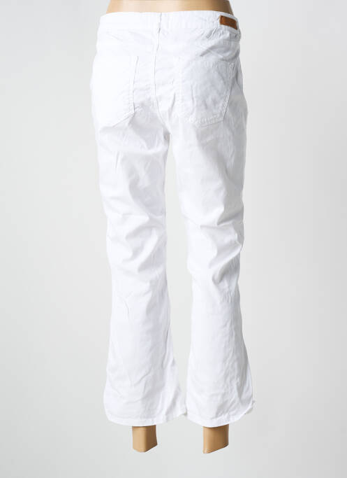 Pantalon 7/8 fermeture zippée sous rabat boutonné blanc HAPPY femme