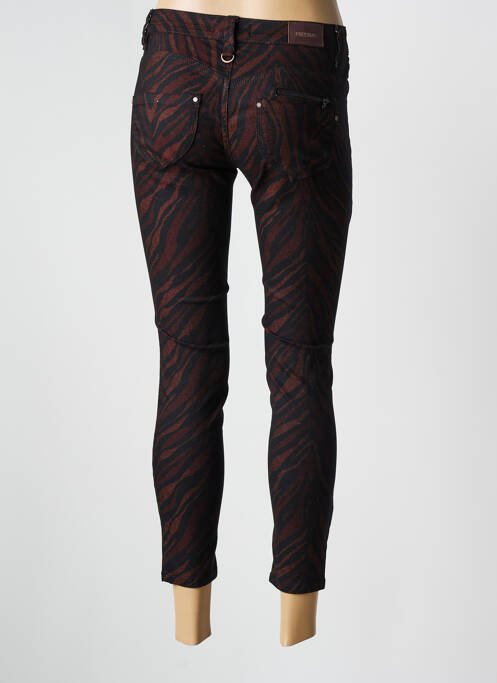 Pantalon 7/8 fermeture zippée sous rabat boutonné marron FREEMAN T.PORTER femme