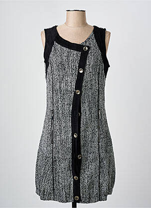 Robe mi-longue sans manche sans manche noir ARELINE femme