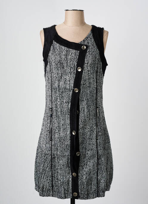 Robe mi-longue sans manche sans manche noir ARELINE femme