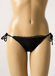 Bas de maillot de bain effet matière satinée bikini noir VERDISSIMA femme