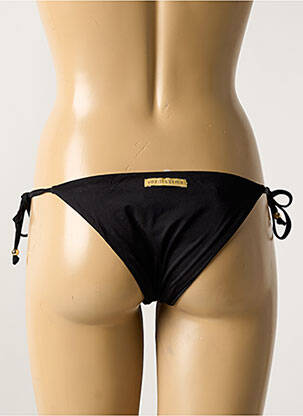 Bas de maillot de bain effet matière satinée bikini noir VERDISSIMA femme